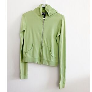 Voice 100% Cotton Lime Green Womens Full Zip Hoodie M